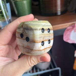 Green Banded Calcite Die Paperweight